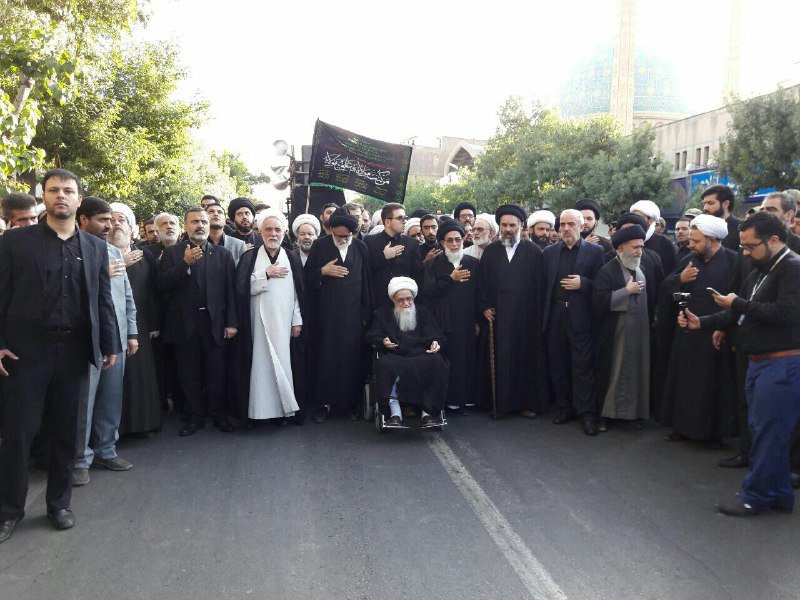 عزاداری  با حضور آیت‌ الله صافی گلپایگانی