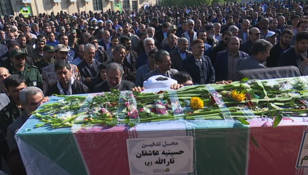 تشییع و خاکسپاری سه شهید گمنام دفاع مقدس در بوشهر