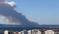 ممنوعیت تردد کشتی در تنگه چاناک قلعه ترکیه بدلیل آتش سوزی در مناطق جنگلی